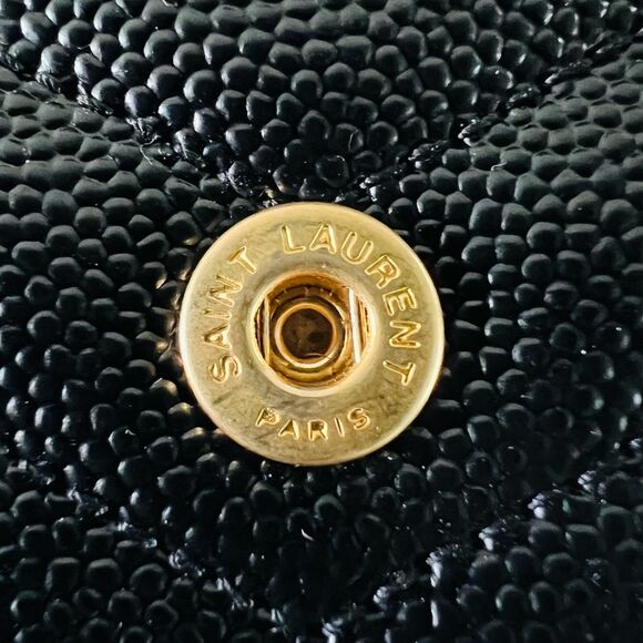 SAINT LAURENT Black Monogramme Logo Leather Flap Wallet - Picture 7 of 14